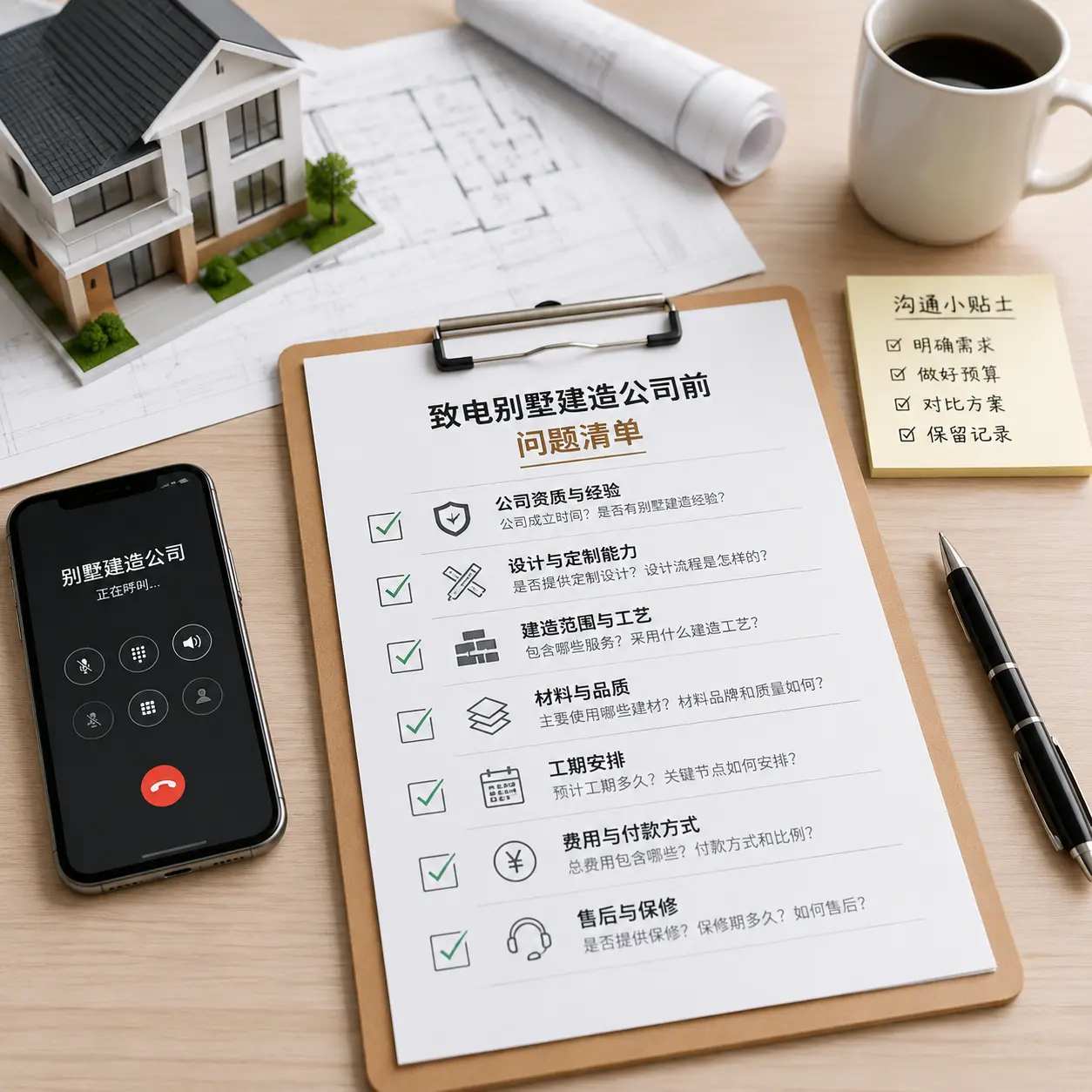 在印江拨打别墅建造公司电话前的准备工作